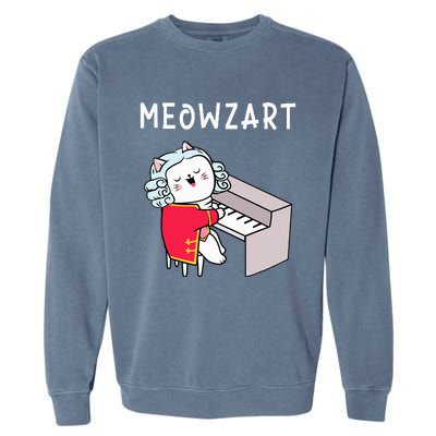 Meowzart Piano Player Pianist Classical Music Lover Garment-Dyed Sweatshirt