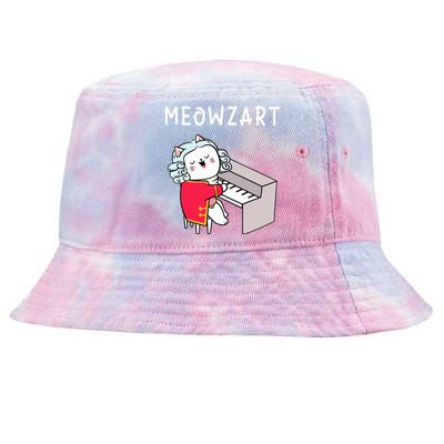 Meowzart Piano Player Pianist Classical Music Lover Tie-Dyed Bucket Hat