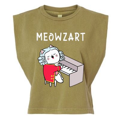 Meowzart Piano Player Pianist Classical Music Lover Garment-Dyed Women's Muscle Tee