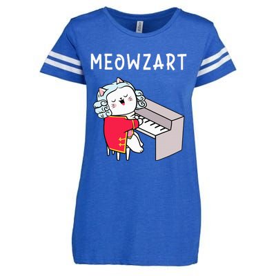 Meowzart Piano Player Pianist Classical Music Lover Enza Ladies Jersey Football T-Shirt