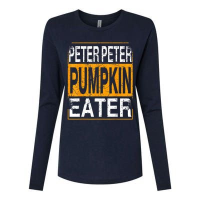 M.ens Peter Pumpkin Eater Halloween Funny Distressed Womens Cotton Relaxed Long Sleeve T-Shirt