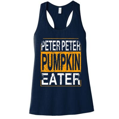 M.ens Peter Pumpkin Eater Halloween Funny Distressed Women's Racerback Tank