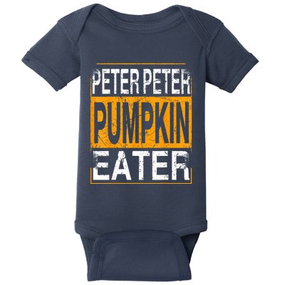 M.ens Peter Pumpkin Eater Halloween Funny Distressed Baby Bodysuit