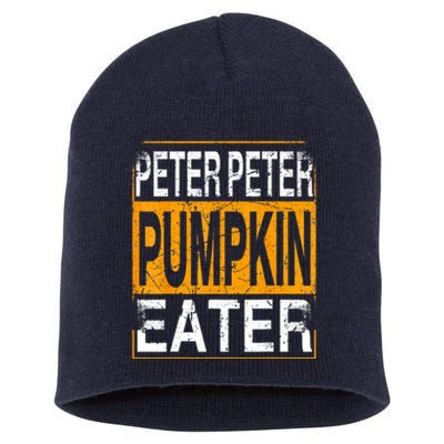 M.ens Peter Pumpkin Eater Halloween Funny Distressed Short Acrylic Beanie