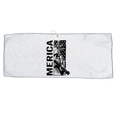 Merica Patriotic Pro Gun USA Liberty Lady 4th Of July Gun Large Microfiber Waffle Golf Towel