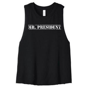 Mr President President Supporter For 4th Of July Women's Racerback Cropped Tank