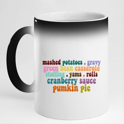 Mashed Potatoes Pumpkin Pie Holiday Food Lover 11oz Black Color Changing Mug