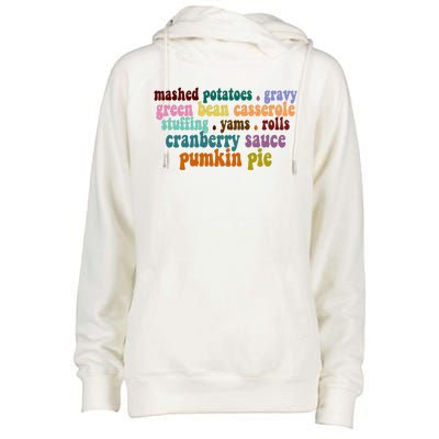 Mashed Potatoes Pumpkin Pie Holiday Food Lover Womens Funnel Neck Pullover Hood