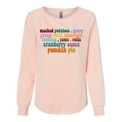 Mashed Potatoes Pumpkin Pie Holiday Food Lover Womens California Wash Sweatshirt