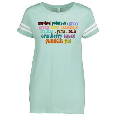 Mashed Potatoes Pumpkin Pie Holiday Food Lover Enza Ladies Jersey Football T-Shirt