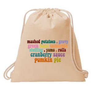 Mashed Potatoes Pumpkin Pie Holiday Food Lover Drawstring Bag