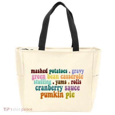 Mashed Potatoes Pumpkin Pie Holiday Food Lover Zip Tote Bag