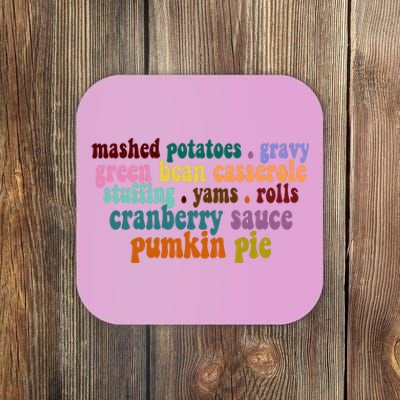 Mashed Potatoes Pumpkin Pie Holiday Food Lover Coaster