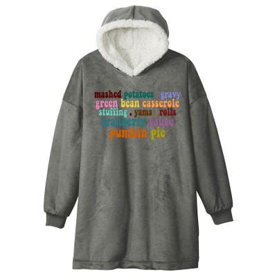 Mashed Potatoes Pumpkin Pie Holiday Food Lover Hooded Wearable Blanket