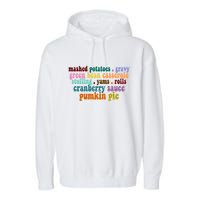 Mashed Potatoes Pumpkin Pie Holiday Food Lover Garment-Dyed Fleece Hoodie