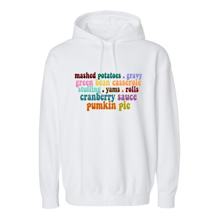 Mashed Potatoes Pumpkin Pie Holiday Food Lover Garment-Dyed Fleece Hoodie
