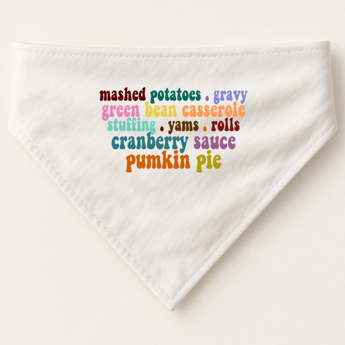 Mashed Potatoes Pumpkin Pie Holiday Food Lover USA-Made Doggie Bandana