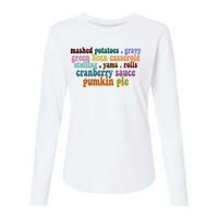 Mashed Potatoes Pumpkin Pie Holiday Food Lover Womens Cotton Relaxed Long Sleeve T-Shirt