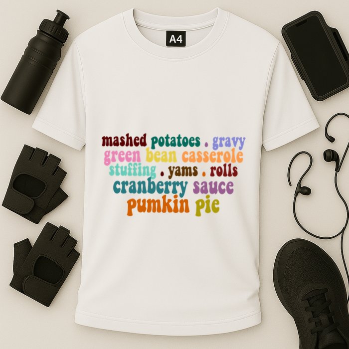 Mashed Potatoes Pumpkin Pie Holiday Food Lover Cooling Performance Crew T-Shirt
