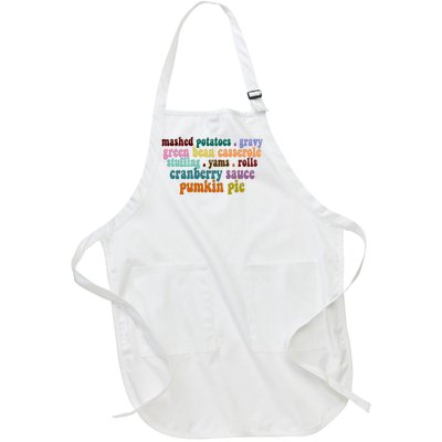 Mashed Potatoes Pumpkin Pie Holiday Food Lover Full-Length Apron With Pockets