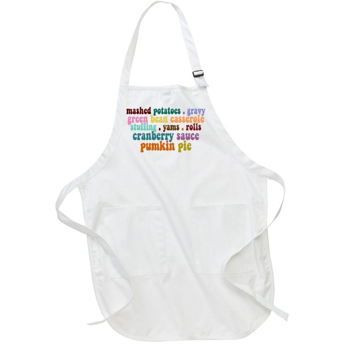 Mashed Potatoes Pumpkin Pie Holiday Food Lover Full-Length Apron With Pockets