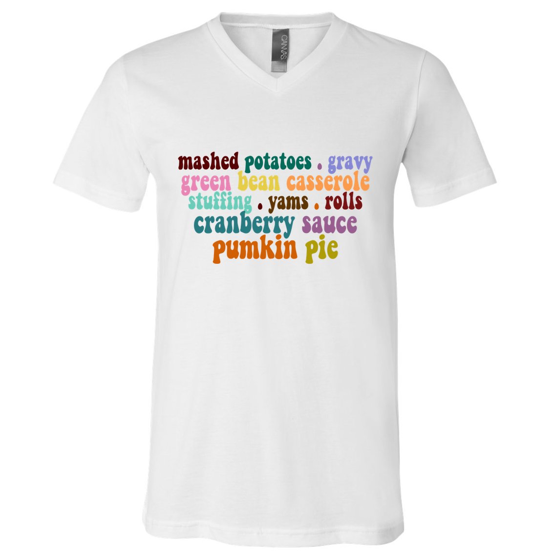 Mashed Potatoes Pumpkin Pie Holiday Food Lover V-Neck T-Shirt