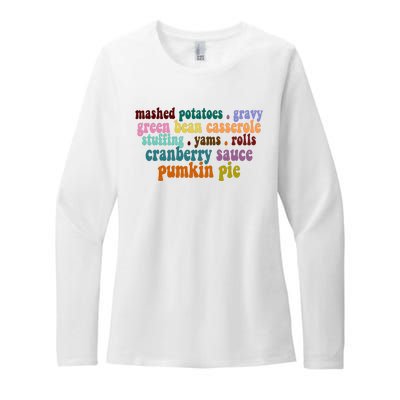 Mashed Potatoes Pumpkin Pie Holiday Food Lover Womens CVC Long Sleeve Shirt