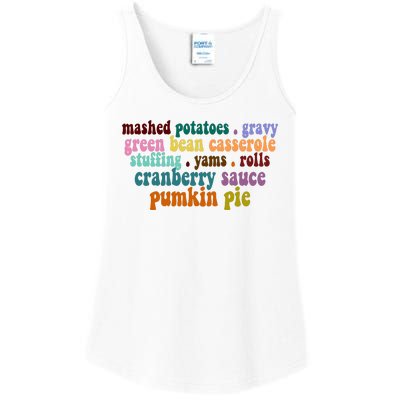 Mashed Potatoes Pumpkin Pie Holiday Food Lover Ladies Essential Tank