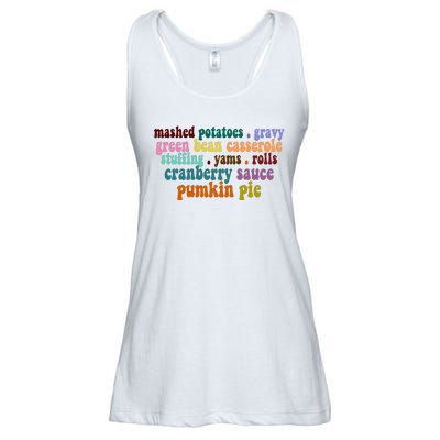 Mashed Potatoes Pumpkin Pie Holiday Food Lover Ladies Essential Flowy Tank