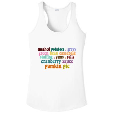 Mashed Potatoes Pumpkin Pie Holiday Food Lover Ladies PosiCharge Competitor Racerback Tank