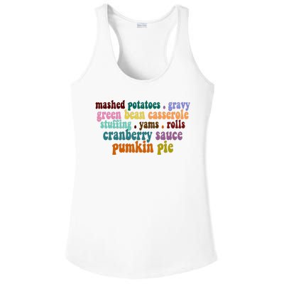 Mashed Potatoes Pumpkin Pie Holiday Food Lover Ladies PosiCharge Competitor Racerback Tank