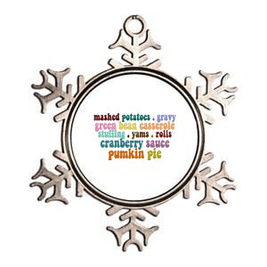 Mashed Potatoes Pumpkin Pie Holiday Food Lover Metallic Star Ornament