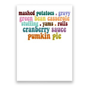 Mashed Potatoes Pumpkin Pie Holiday Food Lover Poster