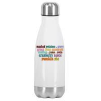 Mashed Potatoes Pumpkin Pie Holiday Food Lover Stainless Steel Insulated Water Bottle