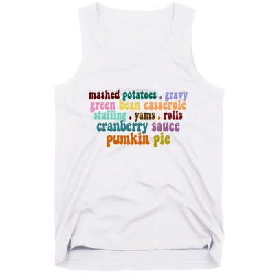 Mashed Potatoes Pumpkin Pie Holiday Food Lover Tank Top