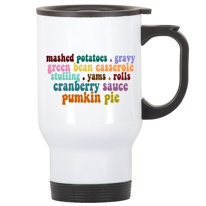 Mashed Potatoes Pumpkin Pie Holiday Food Lover Stainless Steel Travel Mug