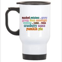 Mashed Potatoes Pumpkin Pie Holiday Food Lover Stainless Steel Travel Mug