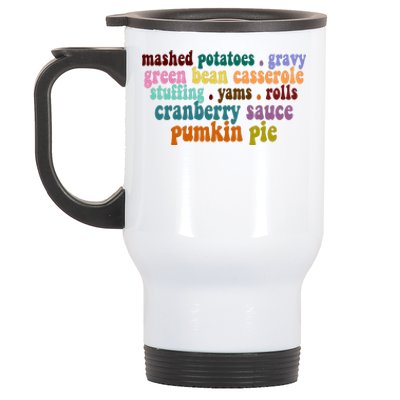 Mashed Potatoes Pumpkin Pie Holiday Food Lover Stainless Steel Travel Mug