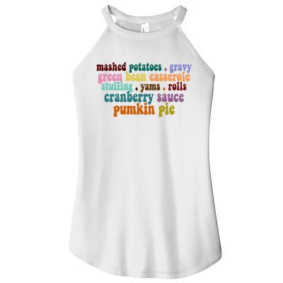 Mashed Potatoes Pumpkin Pie Holiday Food Lover Women’s Perfect Tri Rocker Tank