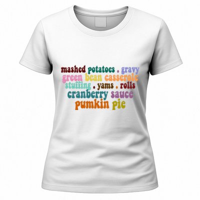 Mashed Potatoes Pumpkin Pie Holiday Food Lover Women's T-Shirt