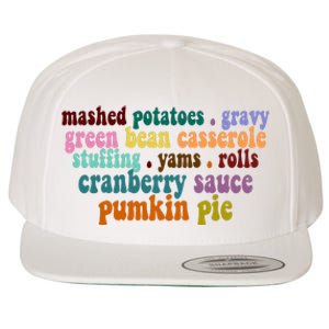 Mashed Potatoes Pumpkin Pie Holiday Food Lover Wool Snapback Cap