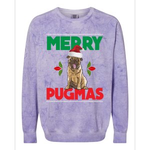 Merry Pugmas Pug Dog Cool Gift Merry Christmas Funny Xmas Meaningful Gift Colorblast Crewneck Sweatshirt