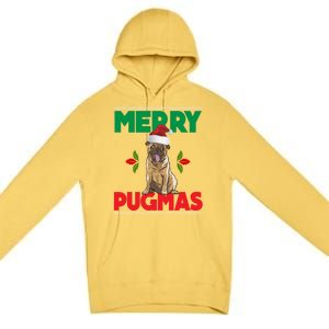 Merry Pugmas Pug Dog Cool Gift Merry Christmas Funny Xmas Meaningful Gift Premium Pullover Hoodie