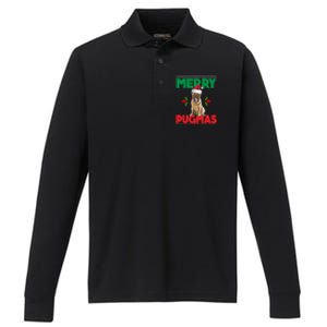 Merry Pugmas Pug Dog Cool Gift Merry Christmas Funny Xmas Meaningful Gift Performance Long Sleeve Polo