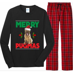 Merry Pugmas Pug Dog Cool Gift Merry Christmas Funny Xmas Meaningful Gift Long Sleeve Pajama Set