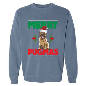 Merry Pugmas Pug Dog Cool Gift Merry Christmas Funny Xmas Meaningful Gift Garment-Dyed Sweatshirt