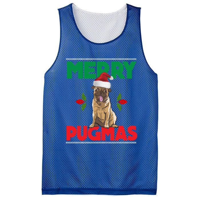 Merry Pugmas Pug Dog Cool Gift Merry Christmas Funny Xmas Meaningful Gift Mesh Reversible Basketball Jersey Tank