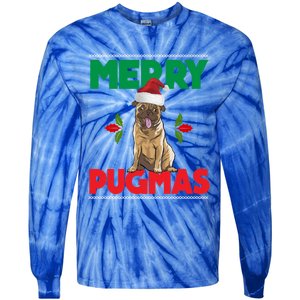 Merry Pugmas Pug Dog Cool Gift Merry Christmas Funny Xmas Meaningful Gift Tie-Dye Long Sleeve Shirt