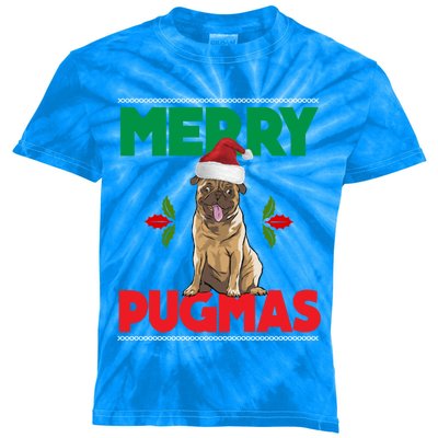 Merry Pugmas Pug Dog Cool Gift Merry Christmas Funny Xmas Meaningful Gift Kids Tie-Dye T-Shirt