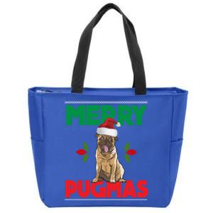 Merry Pugmas Pug Dog Cool Gift Merry Christmas Funny Xmas Meaningful Gift Zip Tote Bag